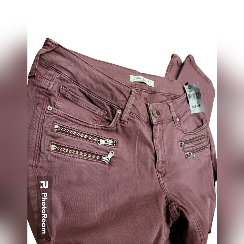 NWT Mavi Double Zipper Purple Distressed- Wash Jeans